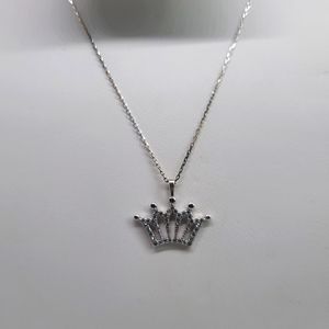 925 Sterling Silver Crown Design Necklace